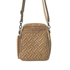 Lug Quilted Crossbody Bag in Tan